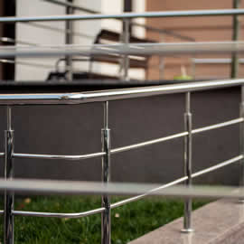 Stainless steel metal railings outdoor modern buildings